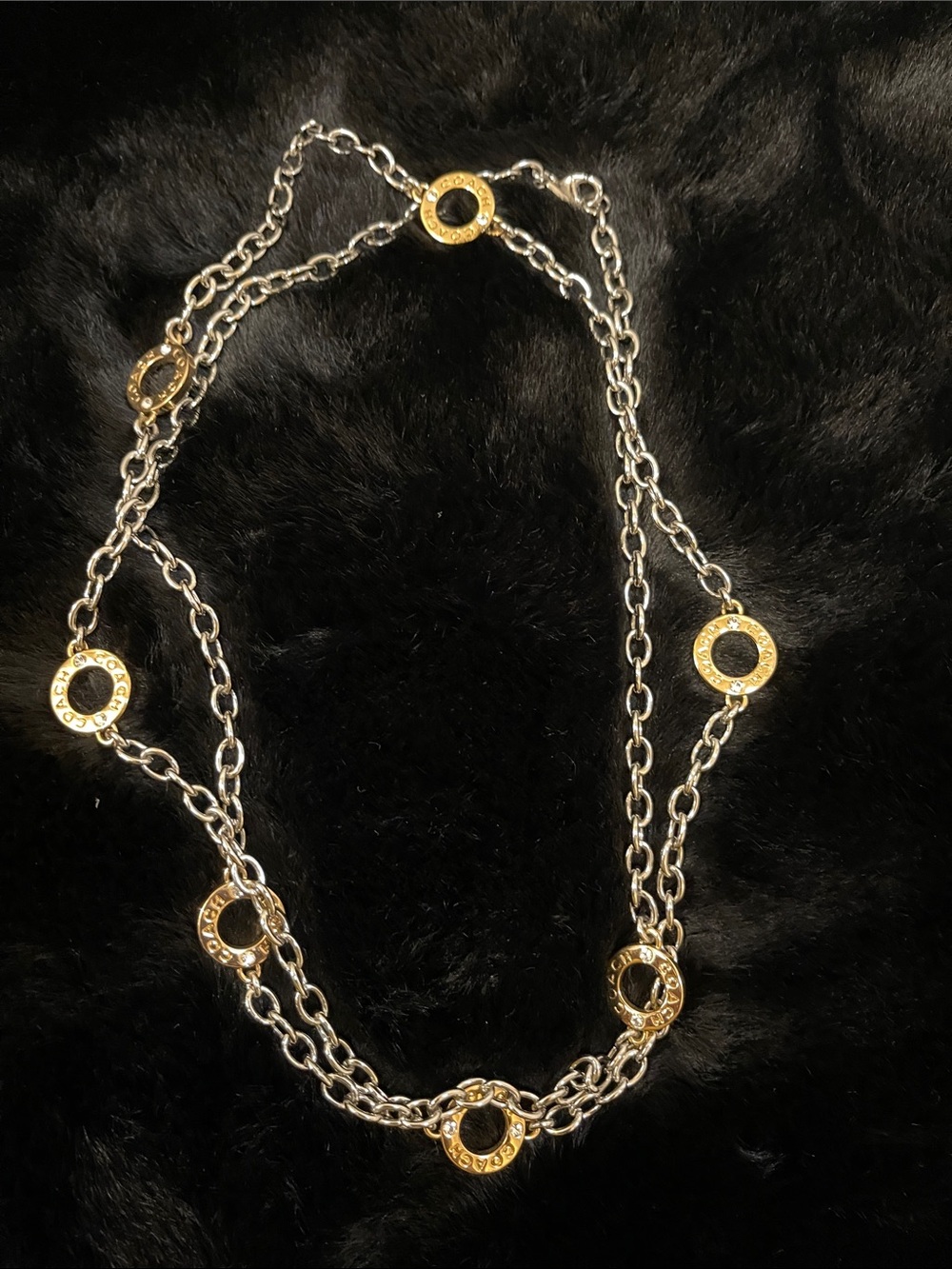 Coach Gold & Silver Circle Necklace - Women Jewelry New